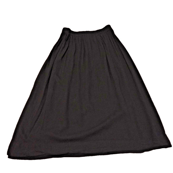 Amazing Ali Golden Women XS S Skirt Midi Pull On Solid Elastic Waist Split Black - Picture 2 of 9